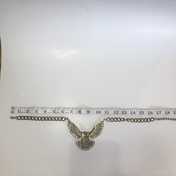 Eagle Pendant Jewelry Large Gold Tone Jeweled Textured Dimensional Chunk… - Picture 14 of 15